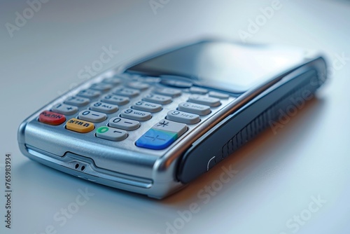A close-up of a mobile payment transaction with a clean