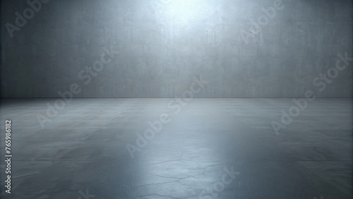 Spot lit Metallic Room with White Wall Texture