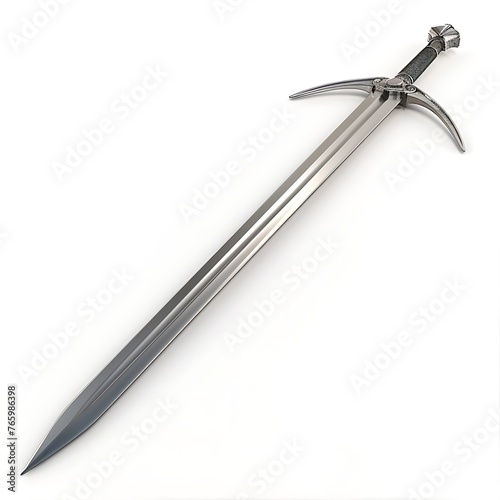 Sword 3d realistic render isolated white background