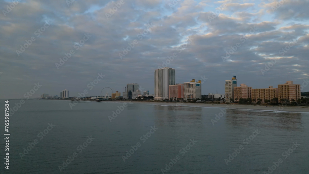 Downtown Myrtle Beach skyline morning ocean view Downtown Myrtle Beach skyline morning ocean view