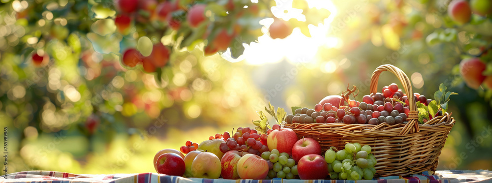 Autumn Harvest Basket with Fresh Fruits
Autumn Harvest Basket with Fresh Fruits
