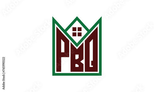 PBQ initial letter builders real estate logo design vector. construction, housing, home marker, property, building, apartment, flat, compartment, business, corporate, house rent, rental, commercial photo