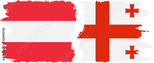 Georgia and Austria grunge flags connection vector