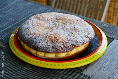 Tarte Tropezienne, a specialty cake on the Cote d'Azur in France photo