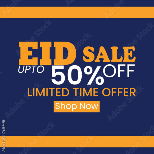 Eid sale special offer 50% off eps illustration with beautiful background