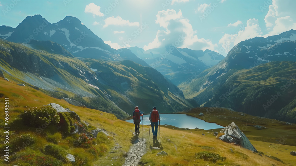 Fototapeta premium Urlaub in den Bergen