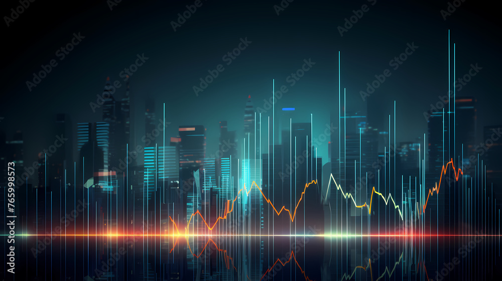 Fototapeta premium Background image for exchange trading chart