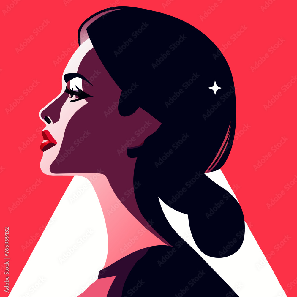 Vector minimalista de una mujer de perfil