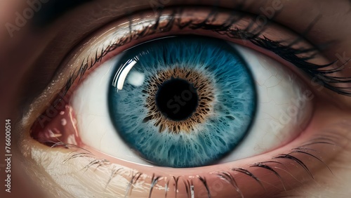 close up of a female eye Human eye image  photo