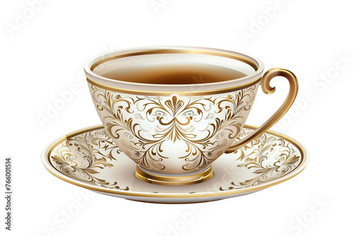Ornate Teacup and Saucer