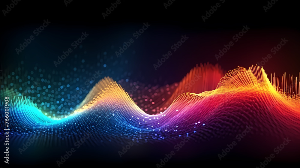 Abstract geometric background, technical lines background and light effects, 3D rendering Abstract geometric background, technical lines background and light effects, 3D rendering