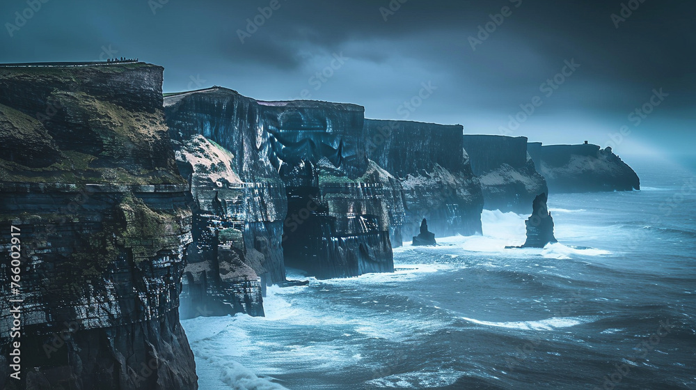 Majestic Coastal Cliffs with Towering Rock Formations