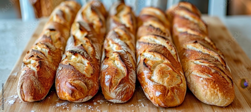 French baguette on kitchen table stock photo of traditional bread in rustic kitchen setting French baguette on kitchen table stock photo of traditional bread in rustic kitchen setting