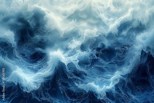 Contemporary Ocean Waves  Fluid Forms in Abstract Ink Art