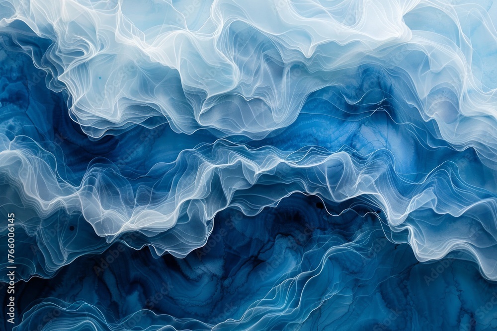Contemporary Ocean Waves: Fluid Forms in Abstract Ink Art