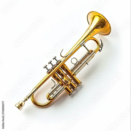 a close up of a trumpet on a white background