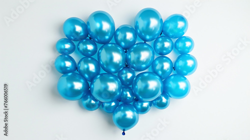 blue ballons beads on a white background