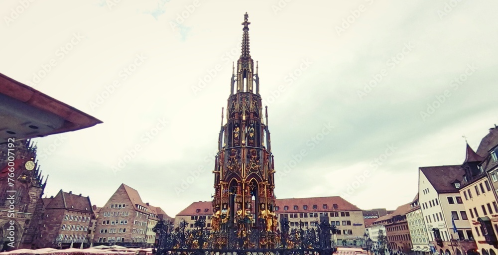 Germany Nuremberg market square plaza walking street along Rhine river and Danube river
