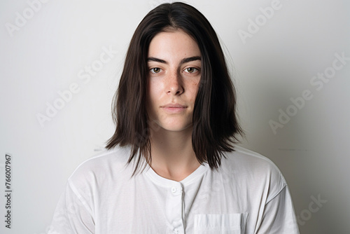 portrait of individual on a white background photo