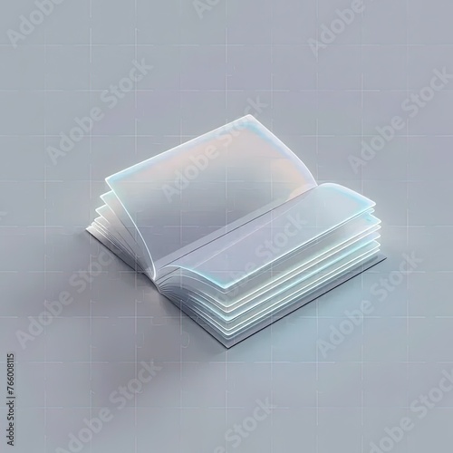 a stack of clear business cards on a gray background
