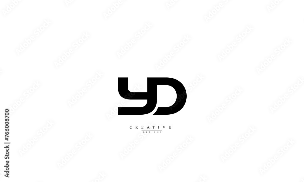 Alphabet letters Initials Monogram logo YD D Y DY