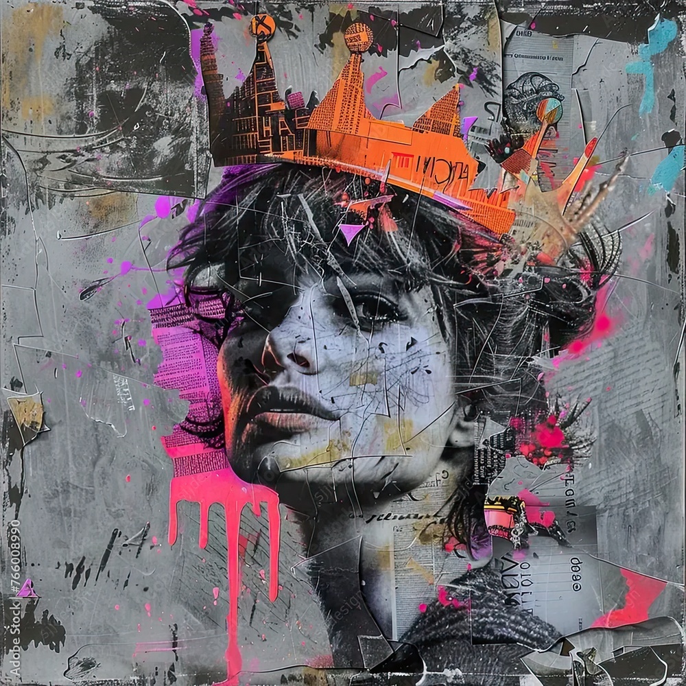 Fototapeta premium a painting of a woman with a crown on her head