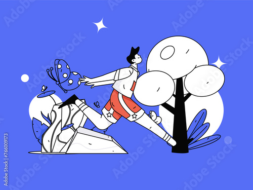 People exercising healthy running vector internet operation illustration
