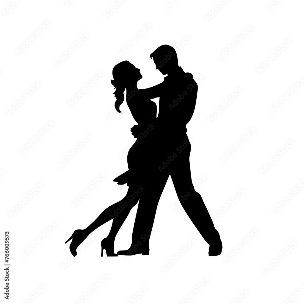 a silhouette of a man and a woman dancing