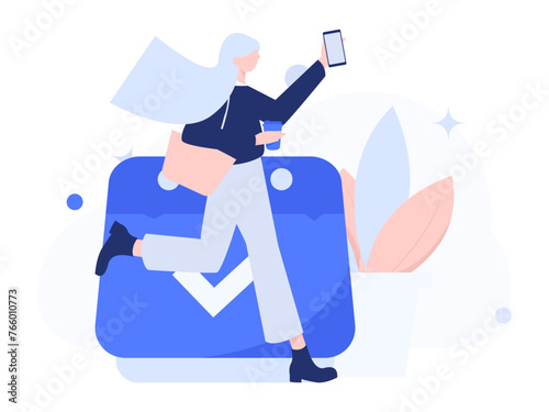 People exercising healthy running vector internet operation illustration
