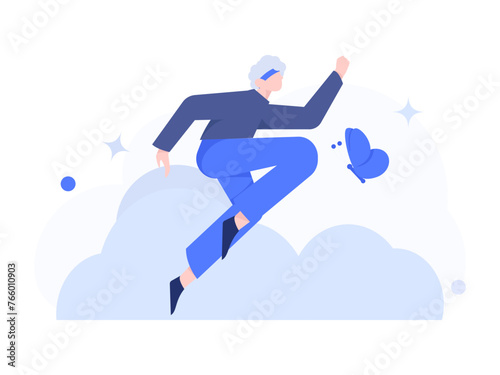 People exercising healthy running vector internet operation illustration
