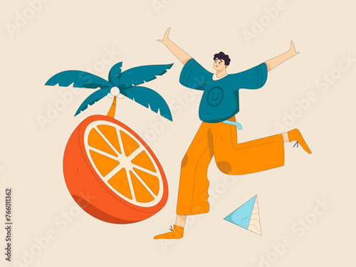 People exercising healthy running vector internet operation illustration
