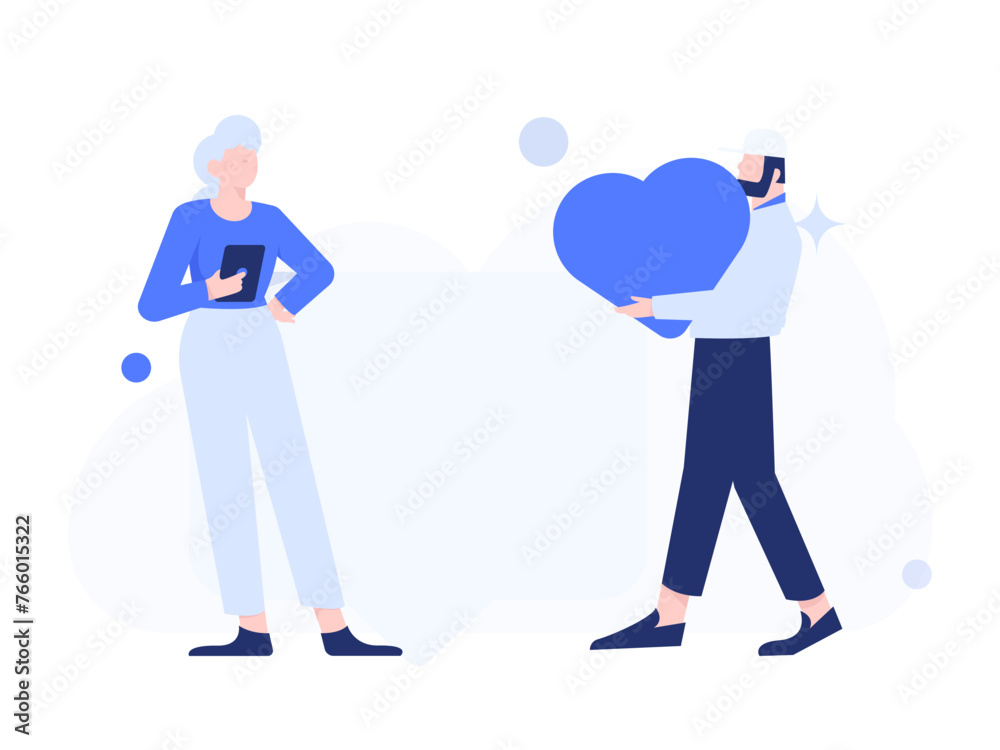 Happy Valentine's Day flat character vector concept business hand drawn illustration
Happy Valentine's Day flat character vector concept business hand drawn illustration
