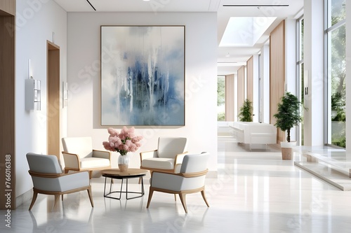 Contemporary Hospital Lobby with Cozy Chairs and Plants © Sun