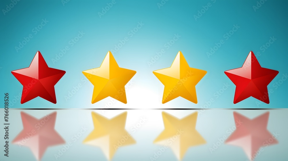Fototapeta premium Rating Stars on Blue Background