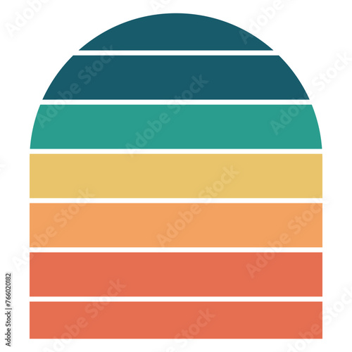 Retro sunset vector travel vintage surf design