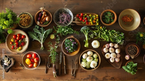 A photo showcasing a farm-to-table dining experience, with a focus on fresh, locally sourced ingredients, emphasizing the connection between sustainable farming and healthy eating.