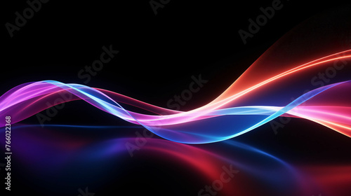 Abstract technology background with wave motion neon light