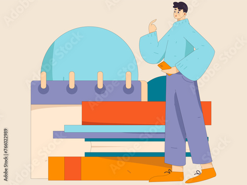 Virtual characters social communication concept business flat vector hand drawn illustration
