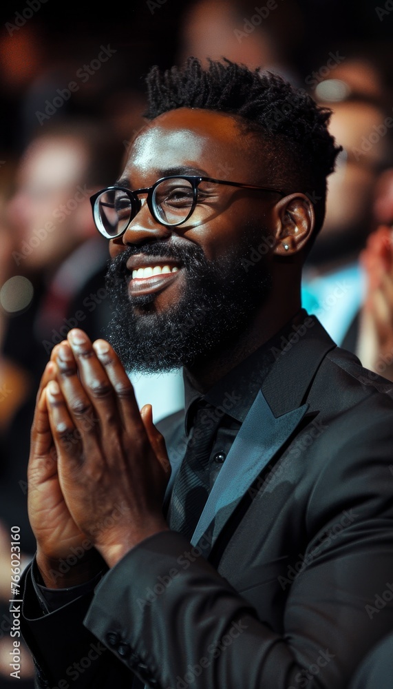 Diverse business professionals of various ethnicities applauding in unity at successful team meeting Diverse business professionals of various ethnicities applauding in unity at successful team meeting