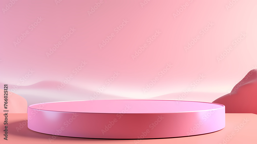 Simple gradient round marble podium Simple gradient round marble podium