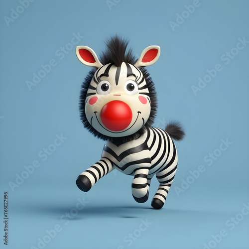 A cartoon Zebra Playing with a boll