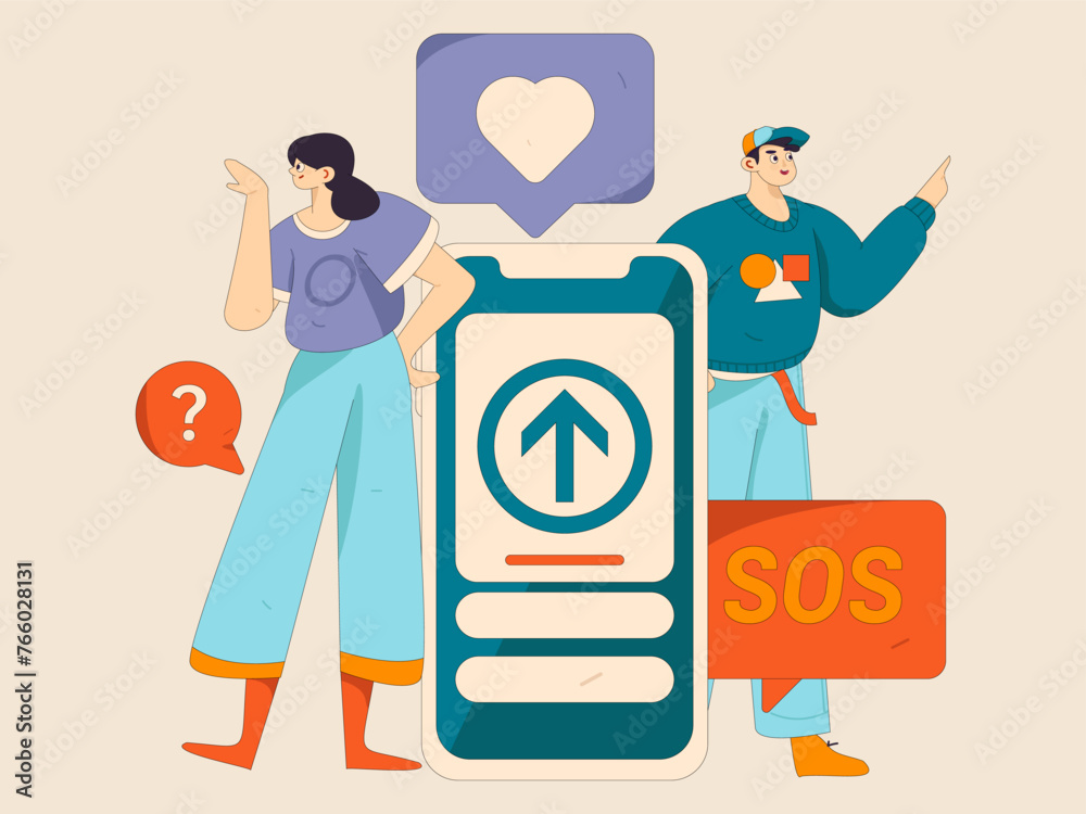 Virtual characters social communication concept business flat vector hand drawn illustration
Virtual characters social communication concept business flat vector hand drawn illustration