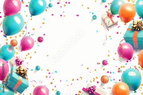 KS Happy birthday background with colorful balloons 