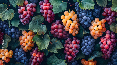 flat style grapes fruit illustration © Robin