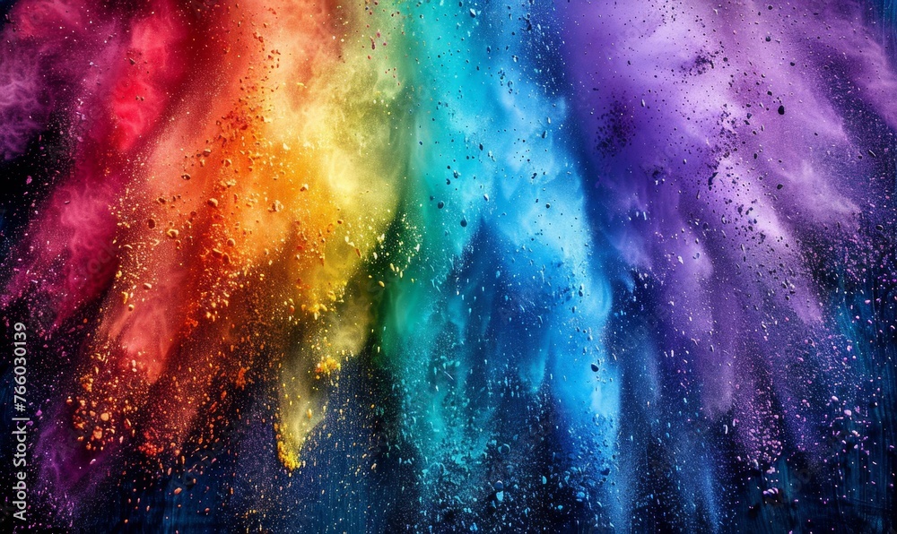 Fototapeta premium KS Colorful powder explosion rainbow colors vibrant backg