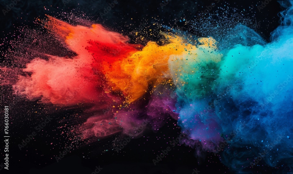 KS Colorful powder explosion rainbow colors vibrant backg