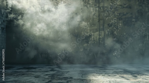concrete floor and smoke background © buraratn