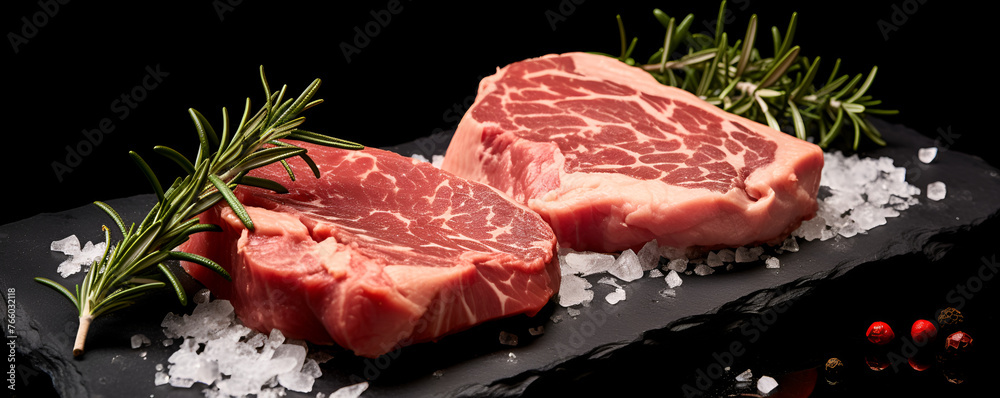 raw beef steak,raw meat on a grill