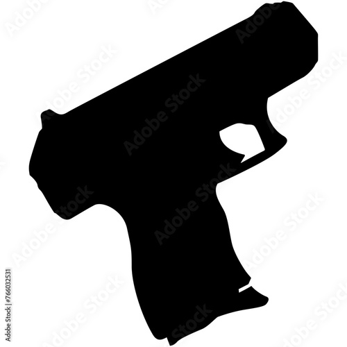 9mm semi-automatic pistol in silhouette