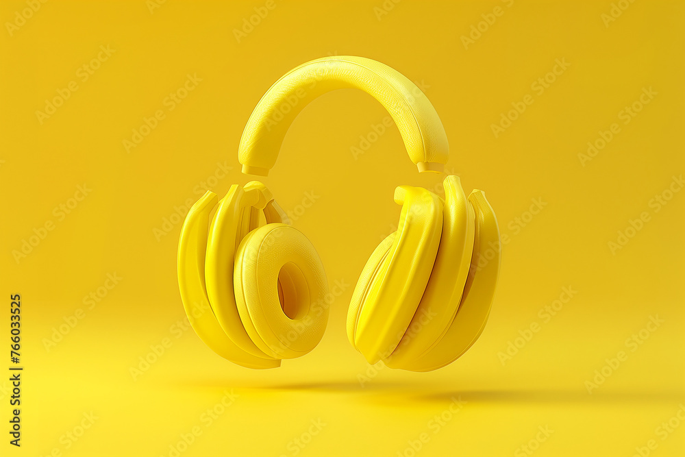 Fototapeta premium banana shaped earphones